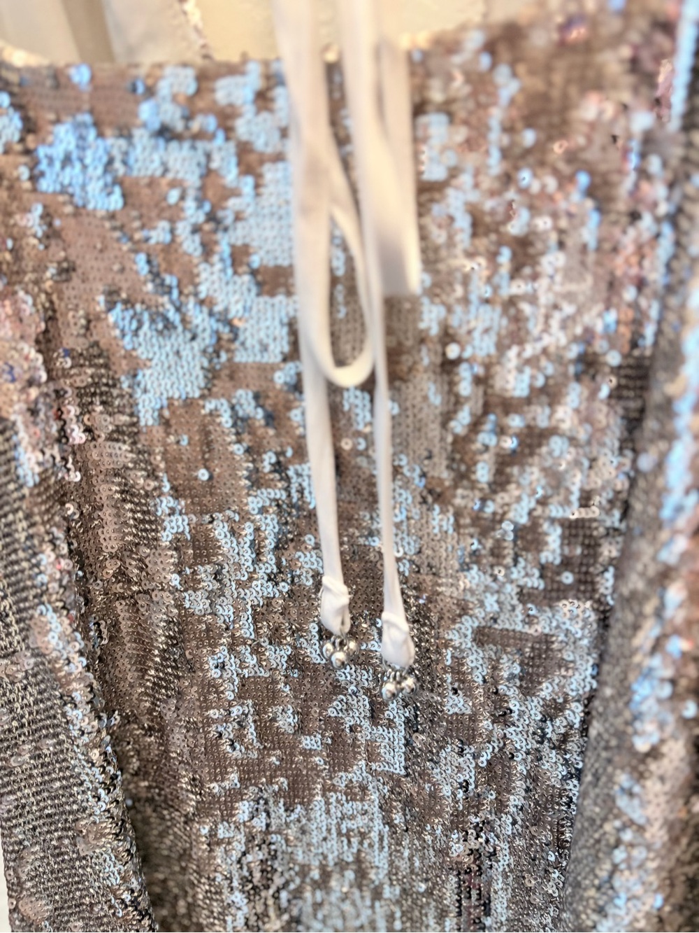 Free People Double Take Silver Sequin Mini Slip Dress Women’s Size Medium - Picture 4 of 8